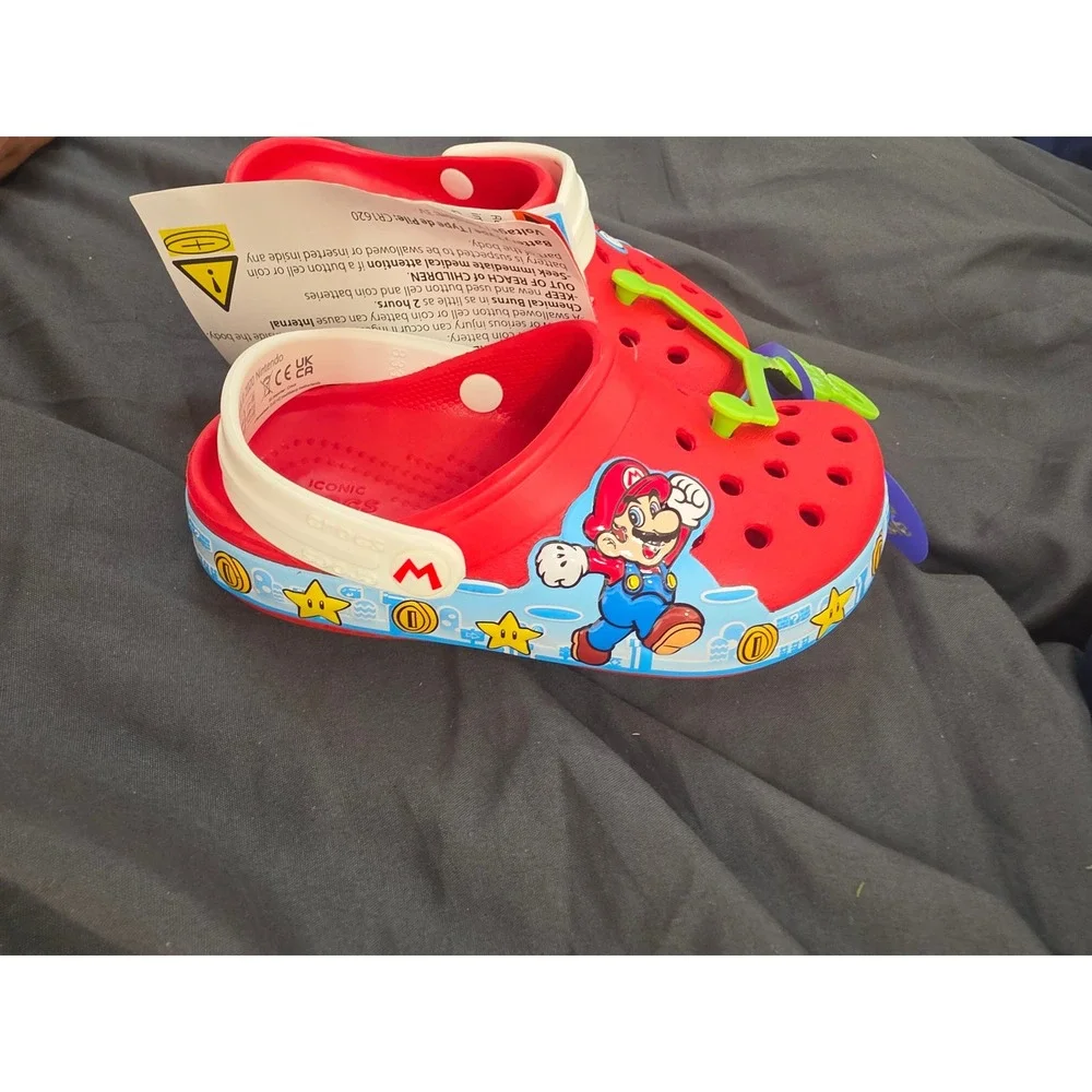 Crocs Fun Lab Super Mario Lights Clog Red Toddler C9 207058-8C1 Light Up Shoes